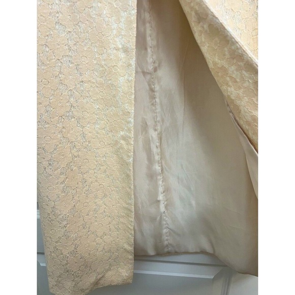 Sabrina Scala Lace Brocade Overlay Dress Coat XS Pink 60’s Style Coquette - Picture 9 of 11